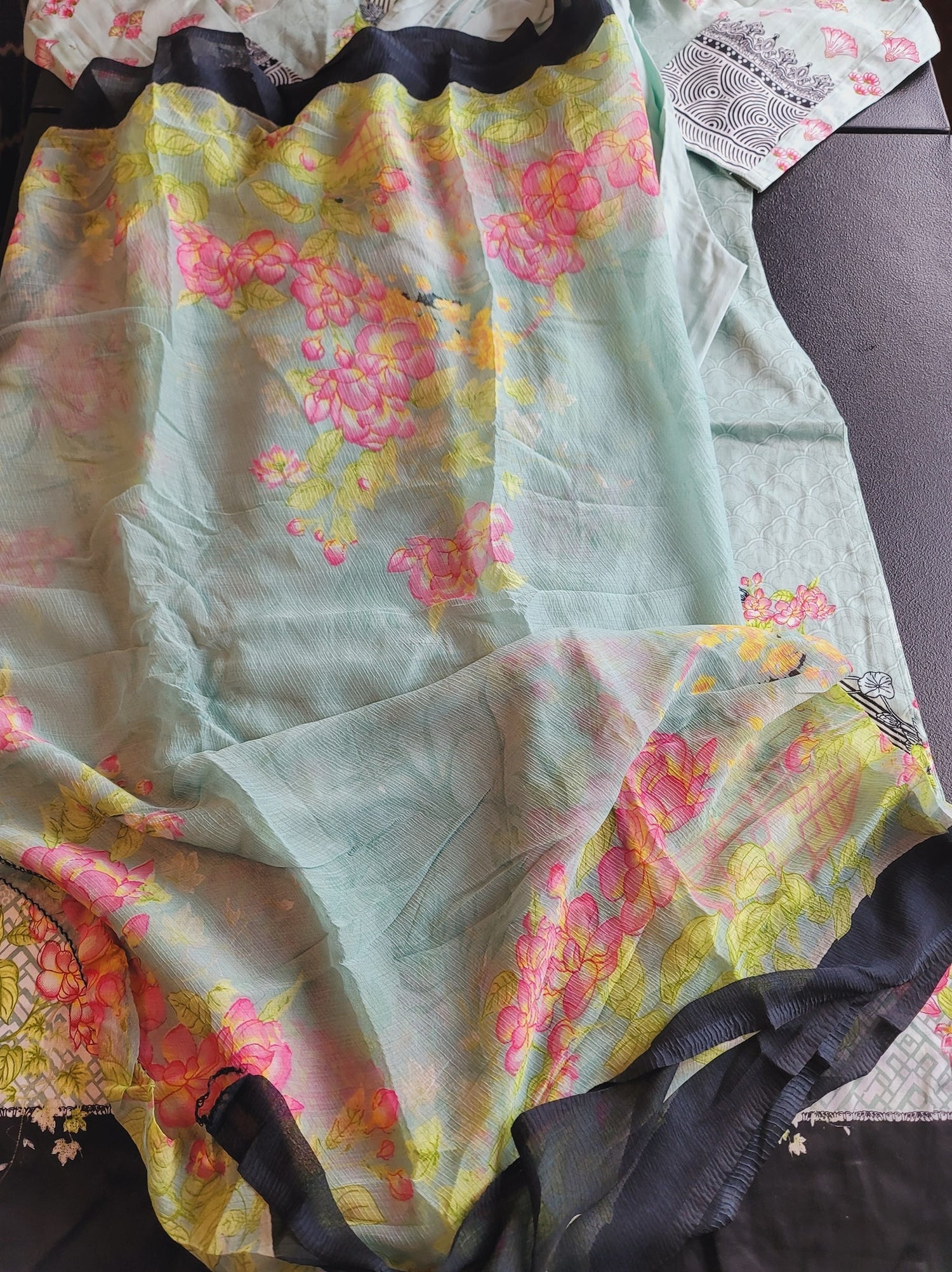 Indian Cotton Stitched Embroidery Suit Ready To Ship