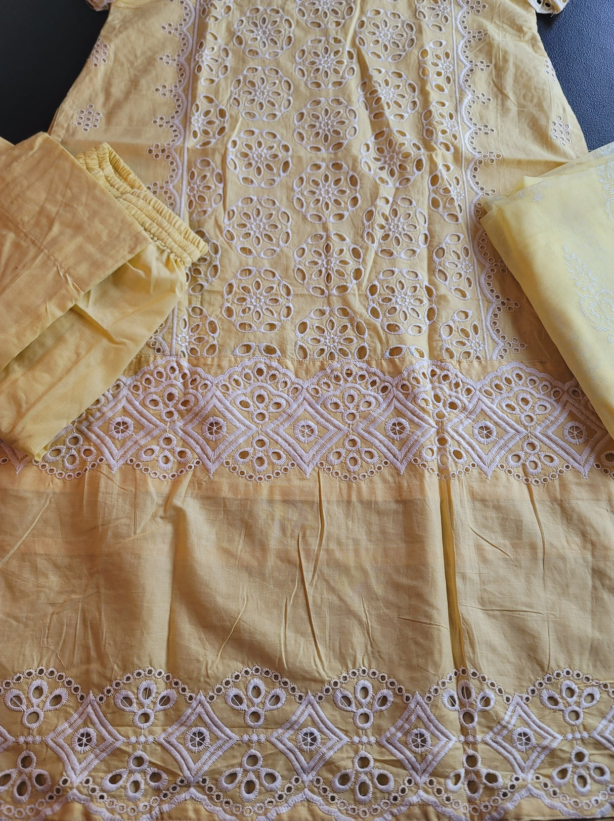 Indian Cotton Stitched Embroidery Suit Ready To Ship