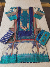 Pakistani Stitched lawn Embroidered Salwar kameez ready to ship