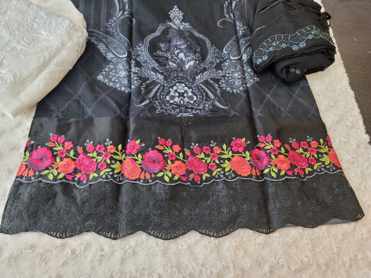 Indian Cotton Stitched Embroidery Suit Ready To Ship
