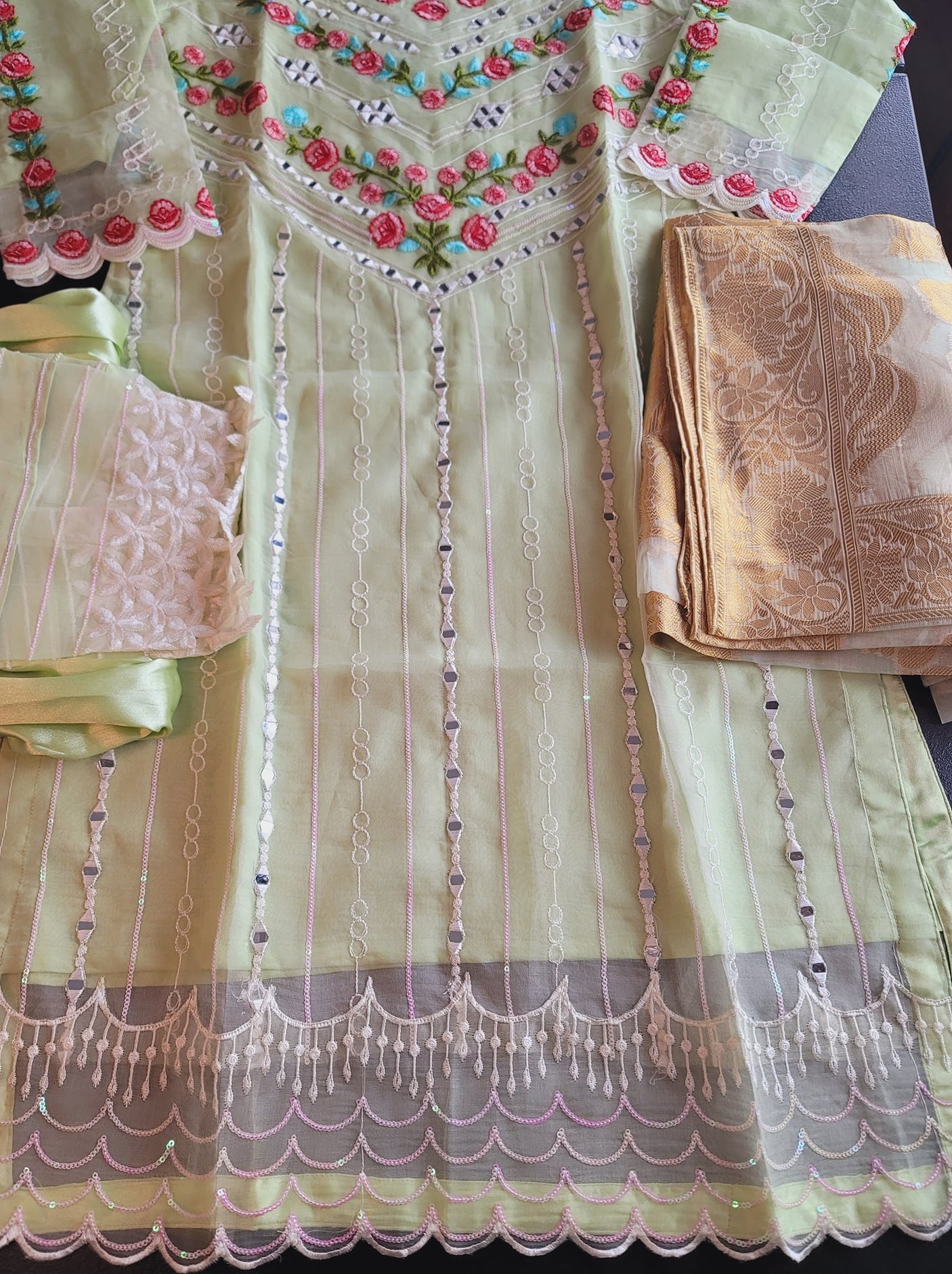 Pakistani Stitched Embroidery Party Wear Dresses Ready To Ship