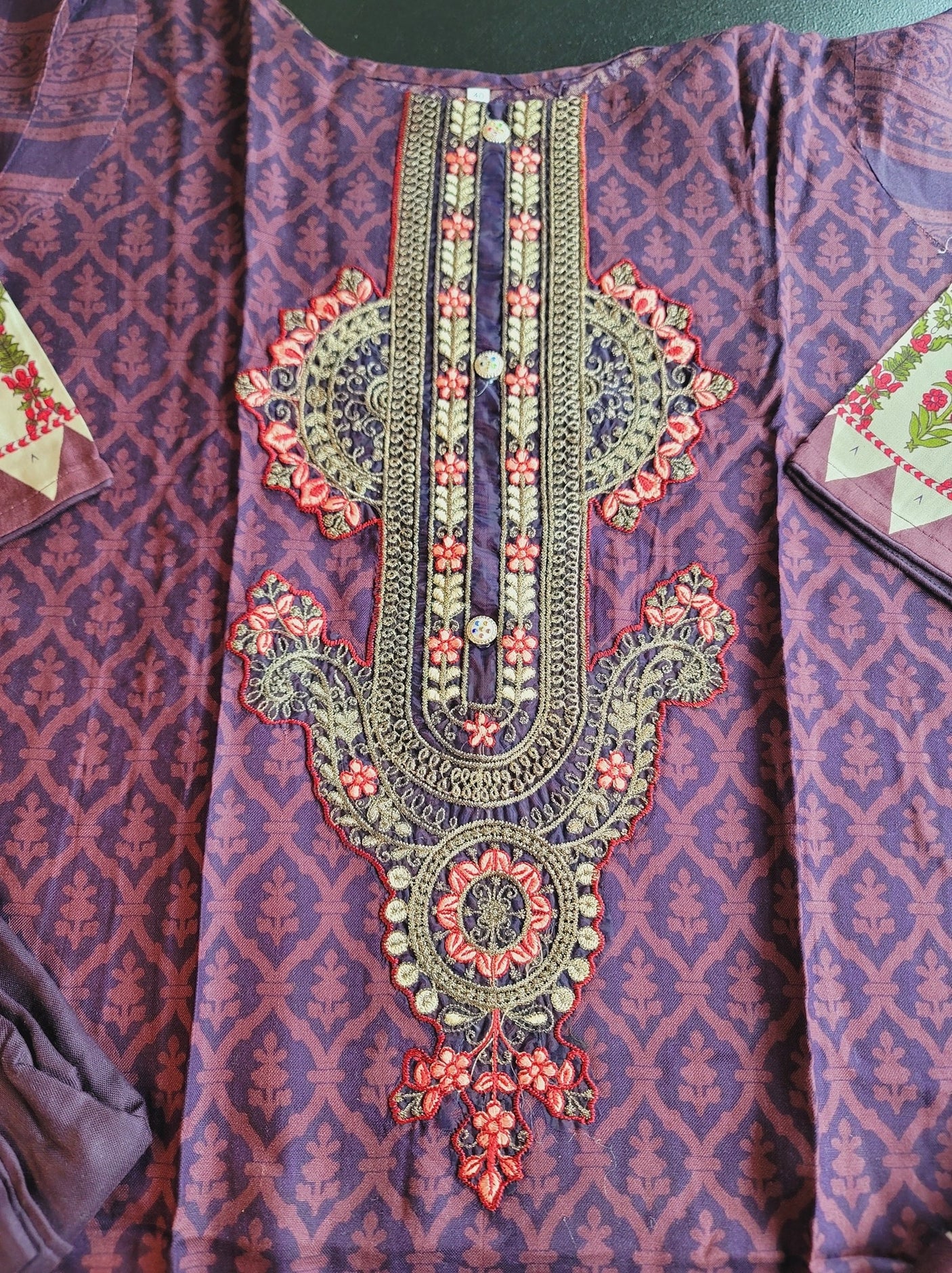 Pakistani linen Embroidered Salwar kameez Ready To Ship