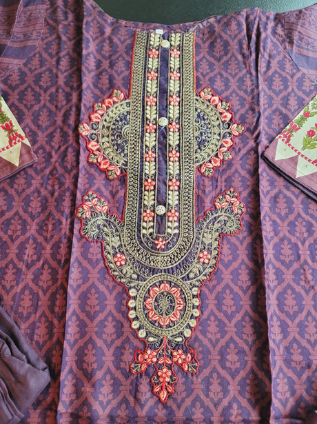 Pakistani linen Embroidered Salwar kameez Ready To Ship