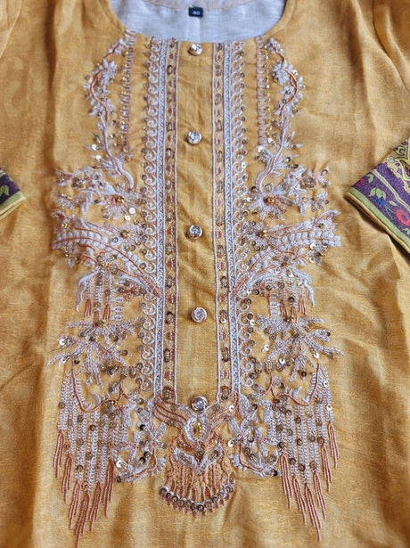 Pakistani linen Embroidered Salwar kameez Ready To Ship