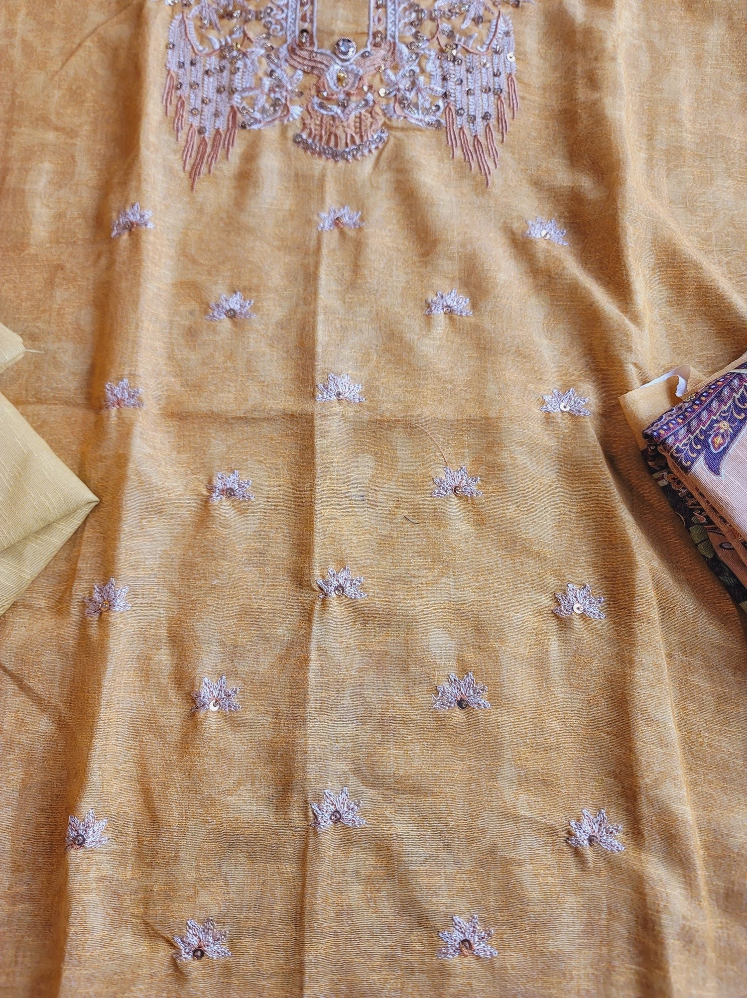 Pakistani linen Embroidered Salwar kameez Ready To Ship