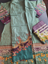 Pakistani linen Embroidered Salwar kameez Ready To Ship