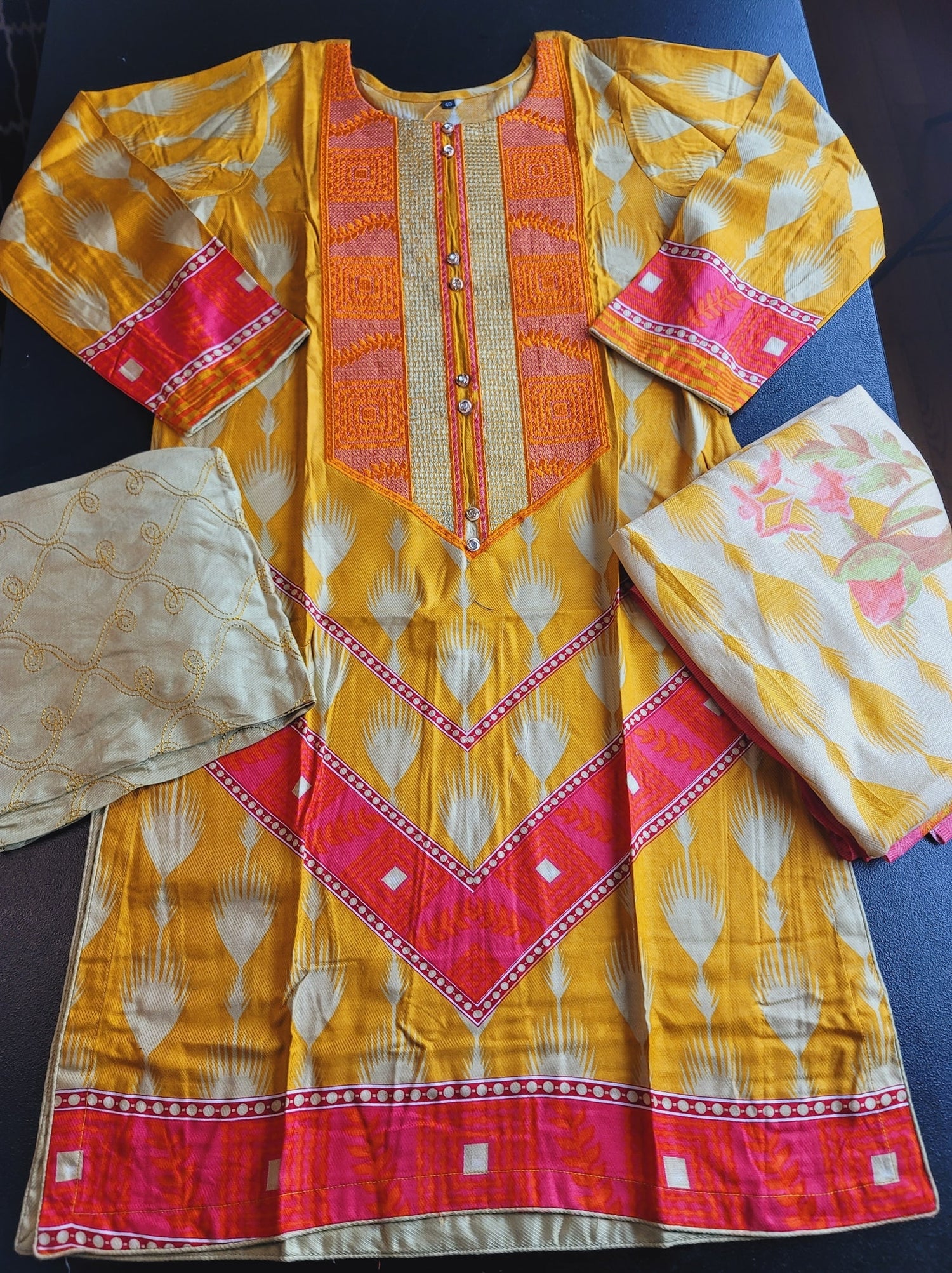 Pakistani linen Embroidered Salwar kameez Ready To Ship