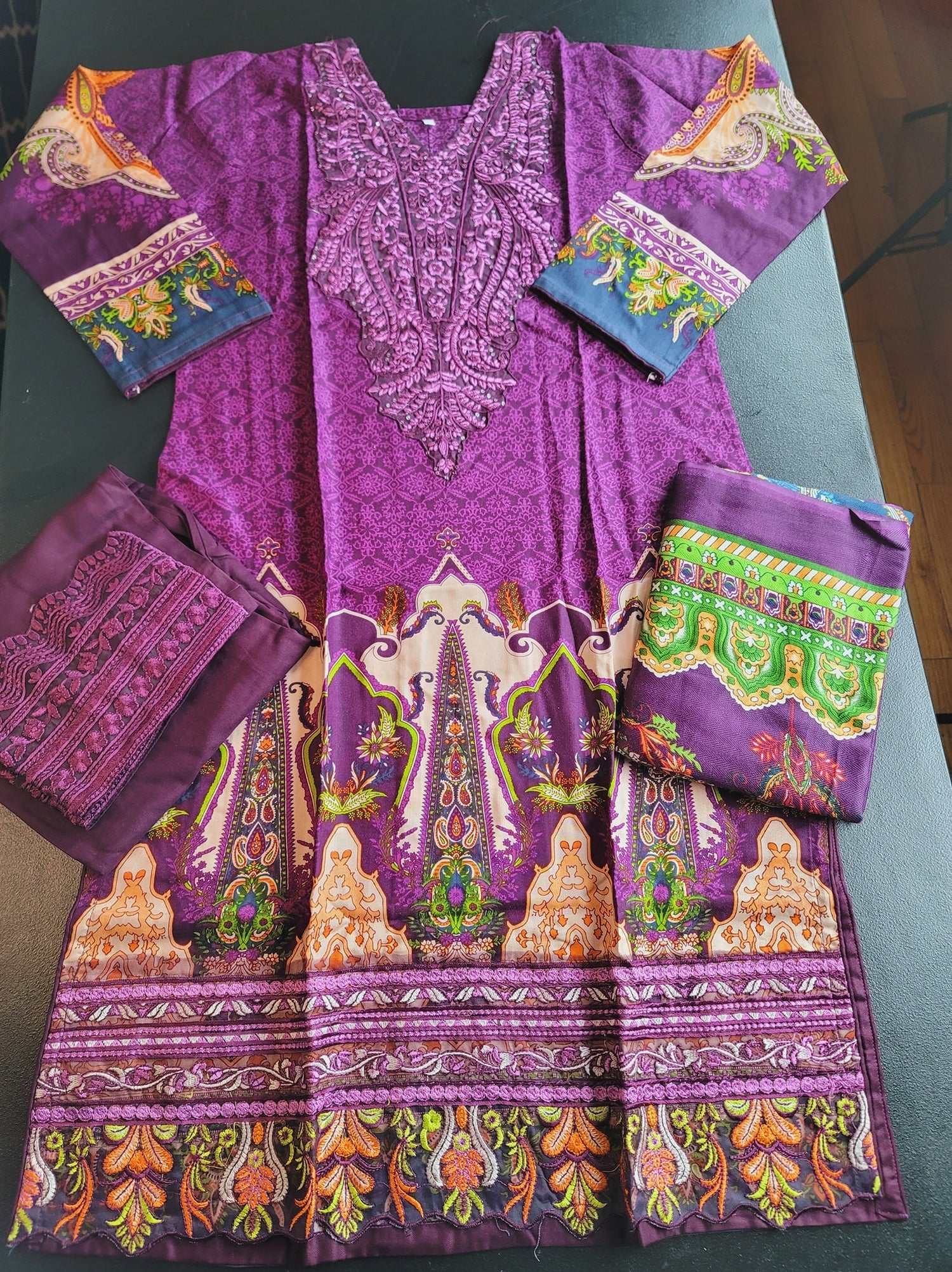 Pakistani linen Embroidered Salwar kameez Ready To Ship