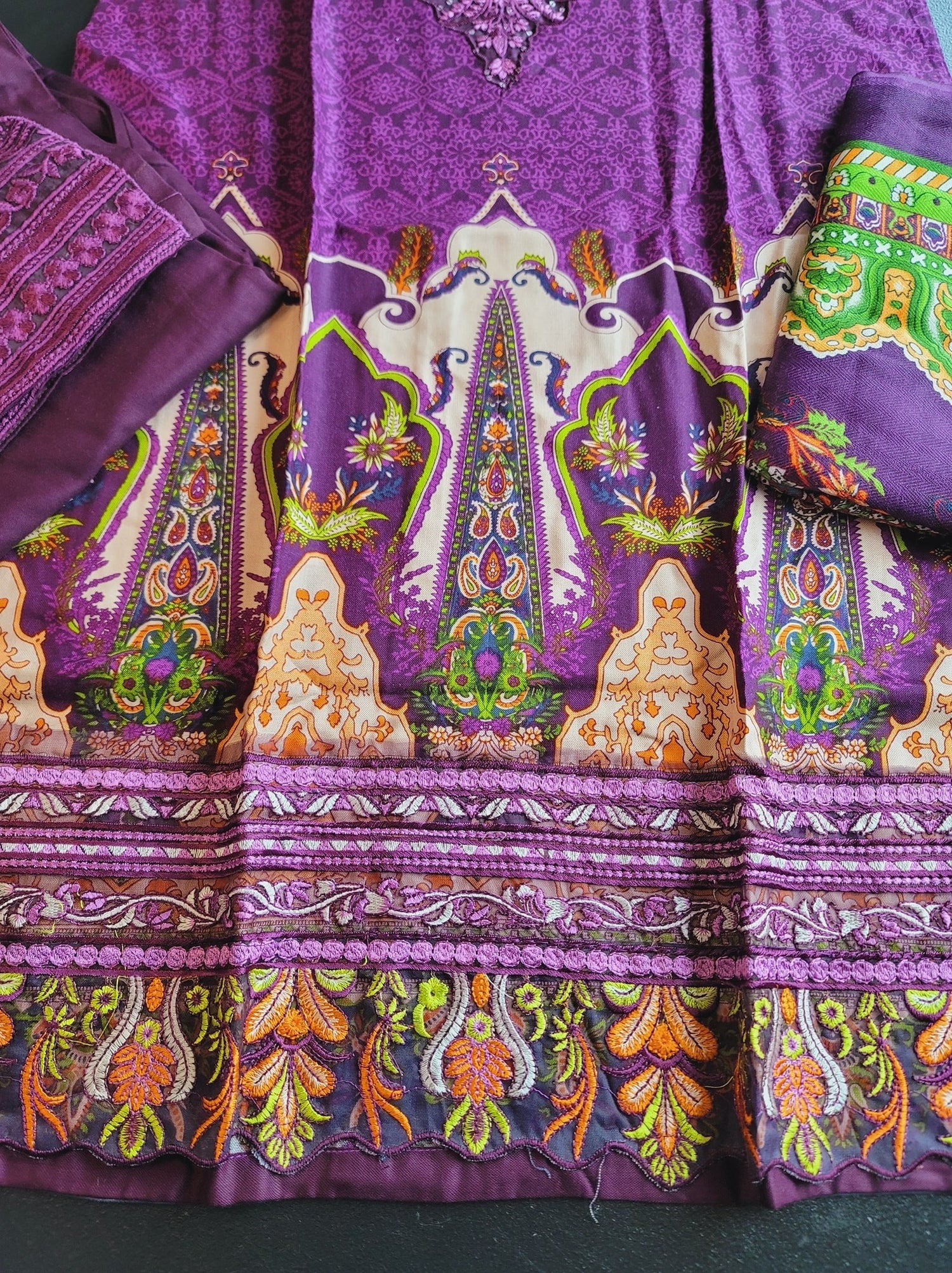 Pakistani linen Embroidered Salwar kameez Ready To Ship