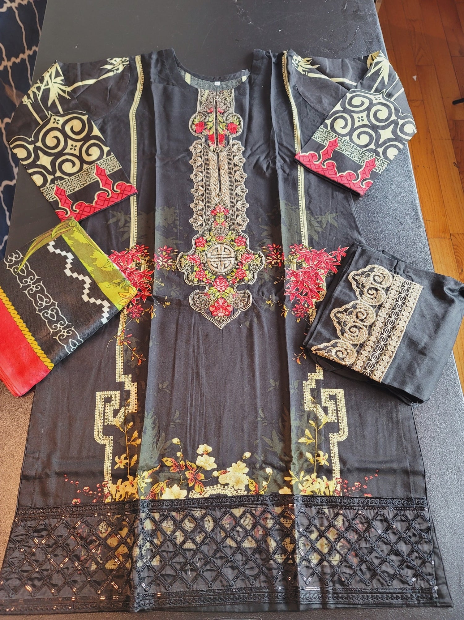 Pakistani Linen Embroidered Salwar kameez Ready To Ship