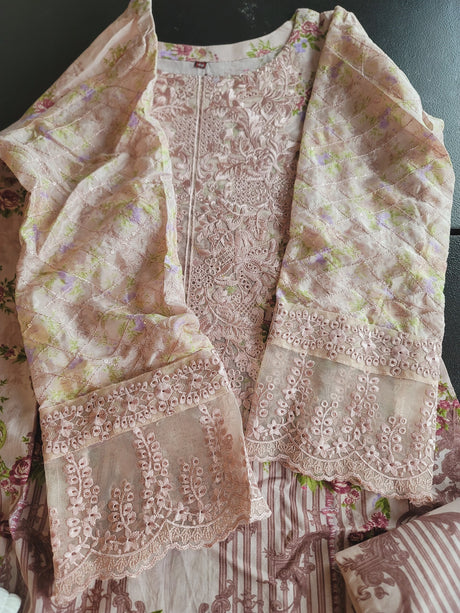 Indian Cotton Stitched Embroidery Suit Ready To Ship