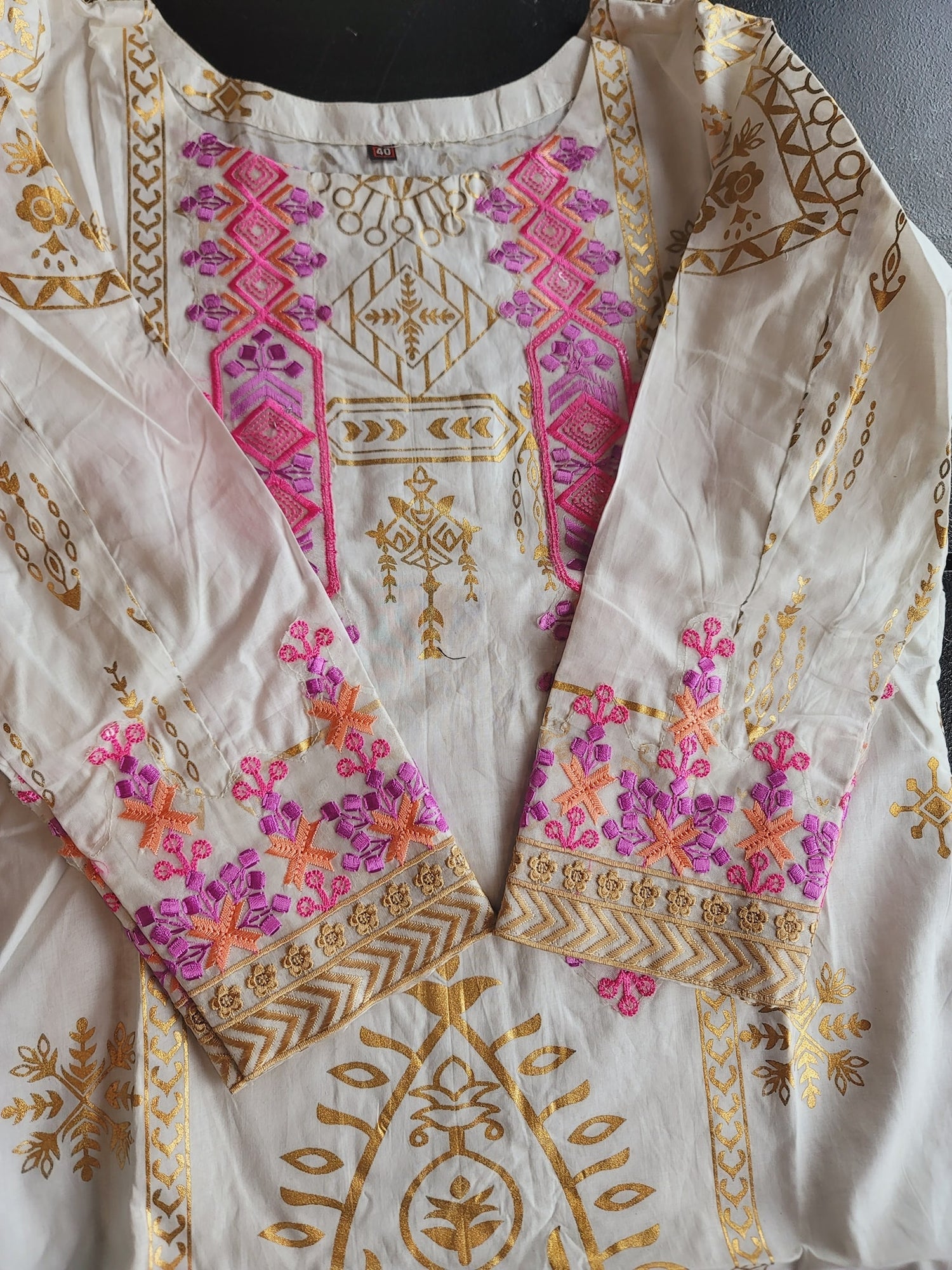 Indian Cotton Stitched Embroidery Suit Ready To Ship