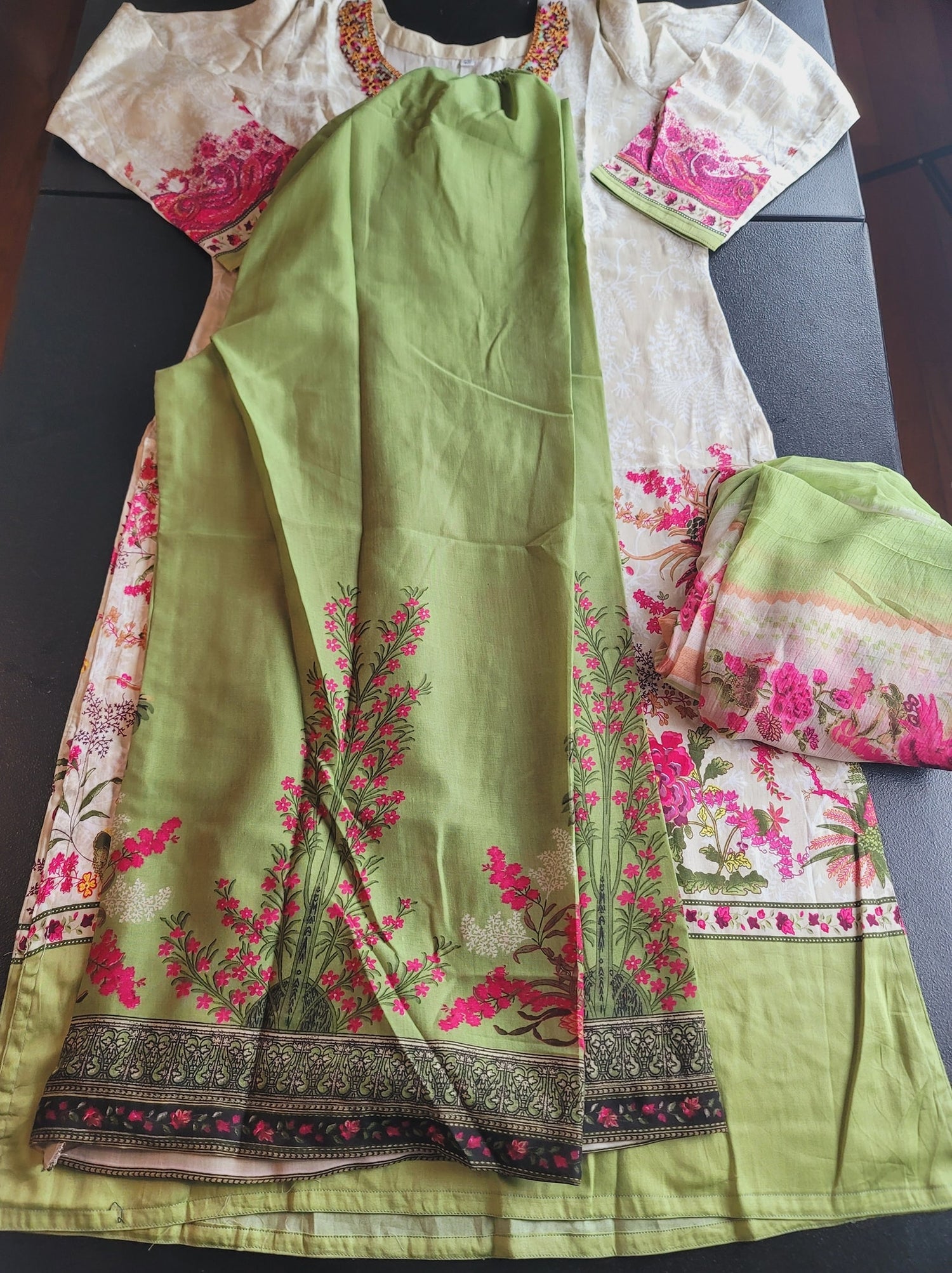 Indian Cotton Stitched Embroidery Suit Ready To Ship