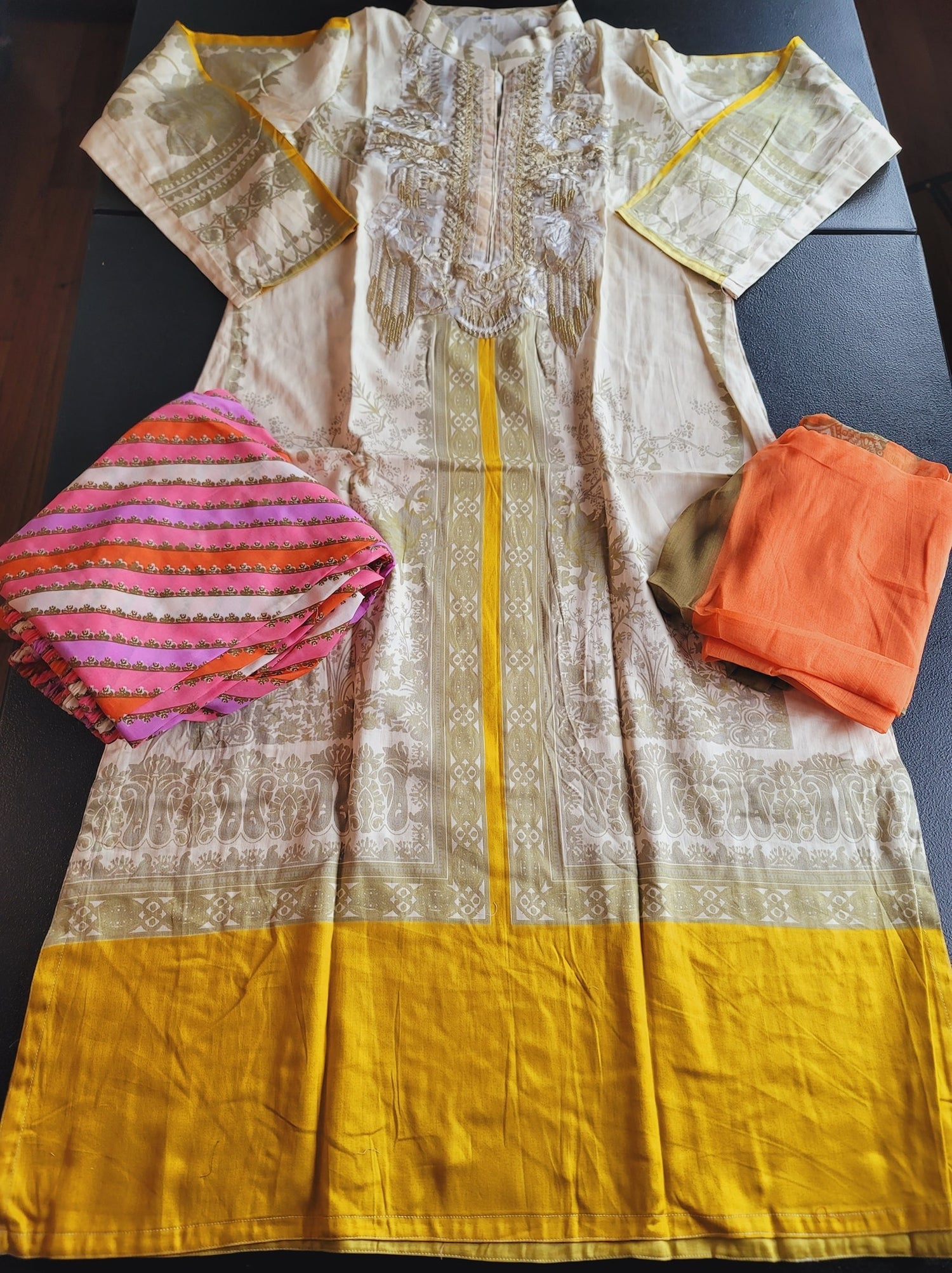 Indian Cotton Stitched Embroidery Suit Ready To Ship