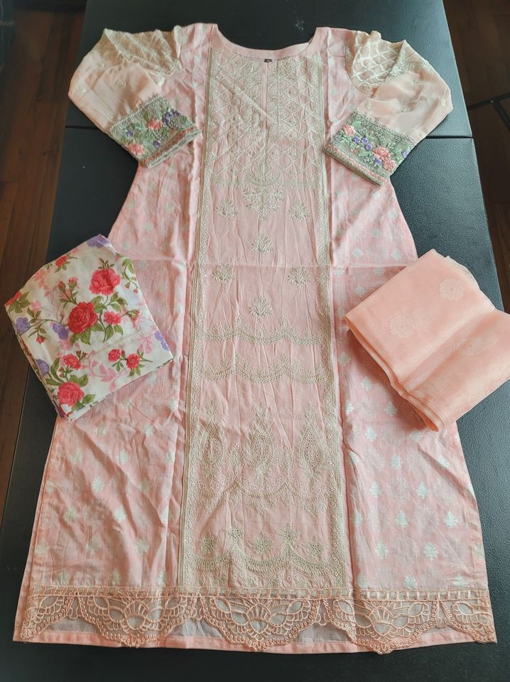 Indian Cotton Stitched Embroidery Suit Ready To Ship