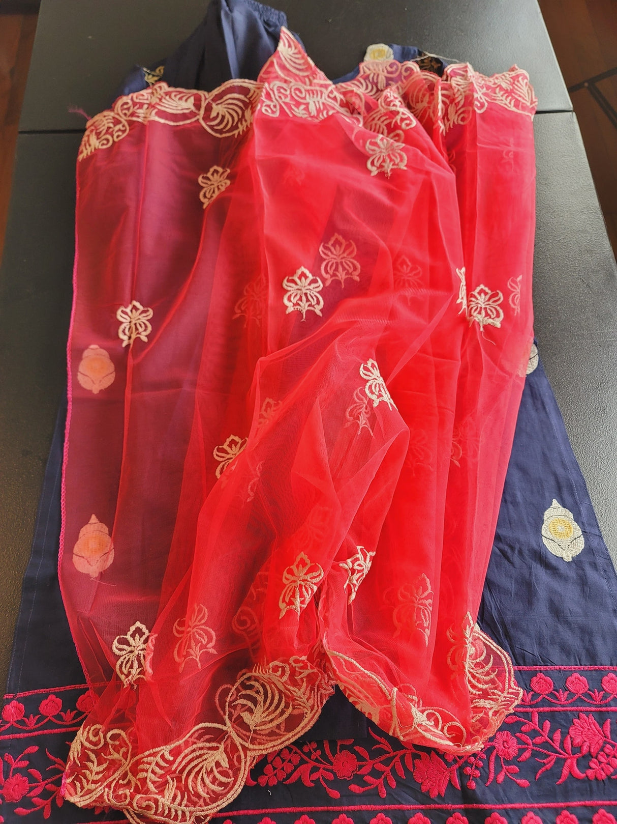 Indian Cotton Stitched Embroidery Suit Ready To Ship