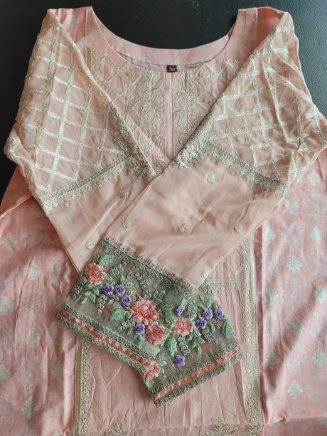 Indian Cotton Stitched Embroidery Suit Ready To Ship