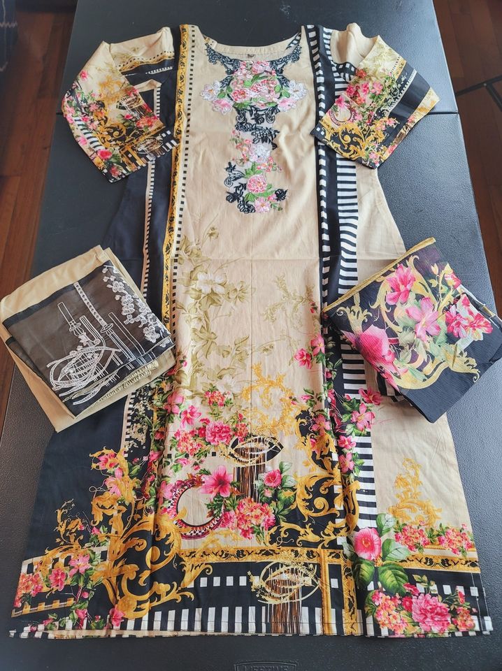 Indian Cotton Stitched Embroidery Suit Ready To Ship