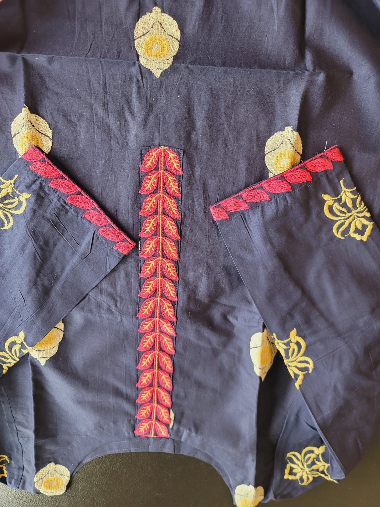 Indian Cotton Stitched Embroidery Suit Ready To Ship