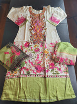 Indian Cotton Stitched Embroidery Suit Ready To Ship