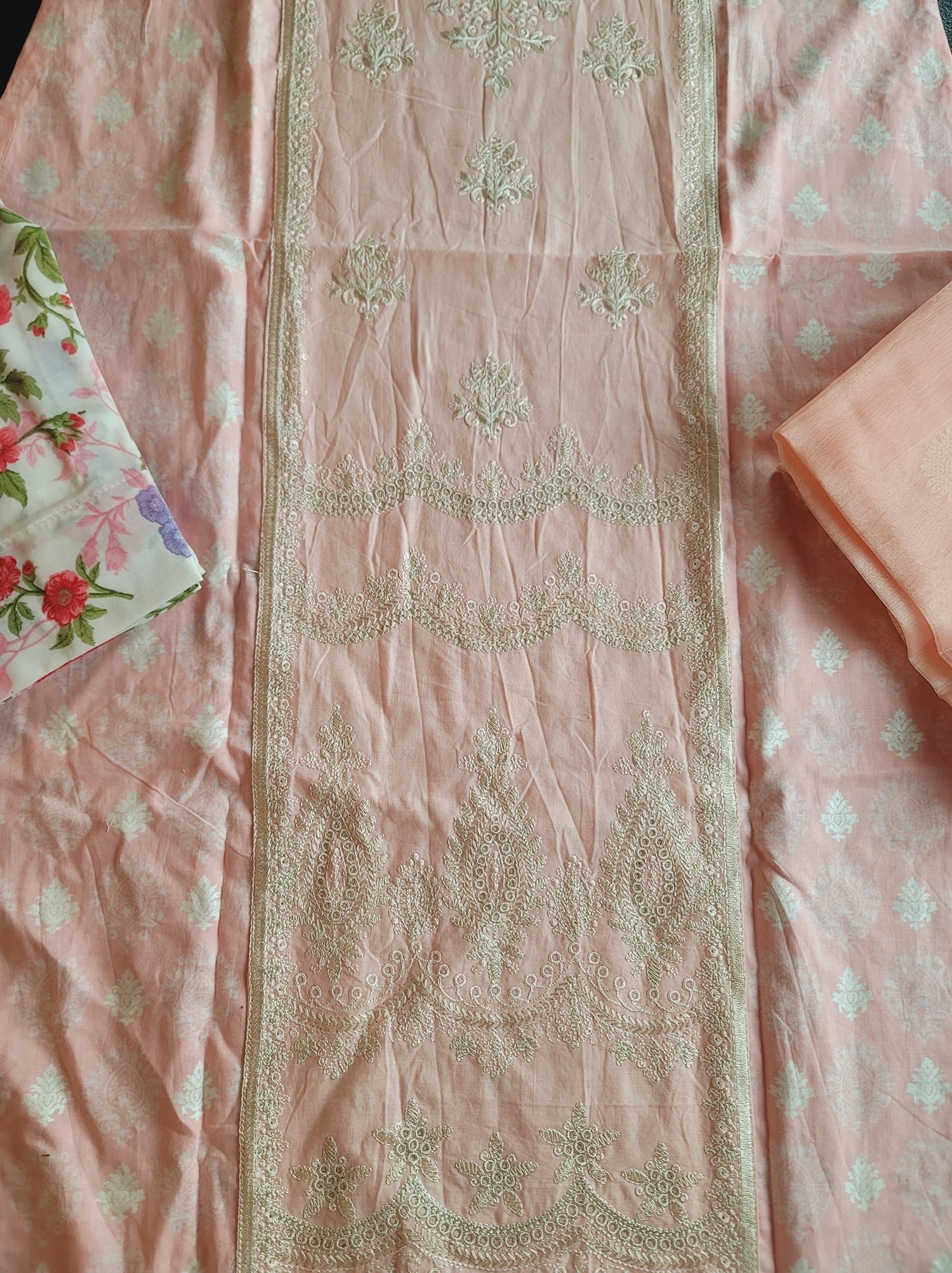 Indian Cotton Stitched Embroidery Suit Ready To Ship