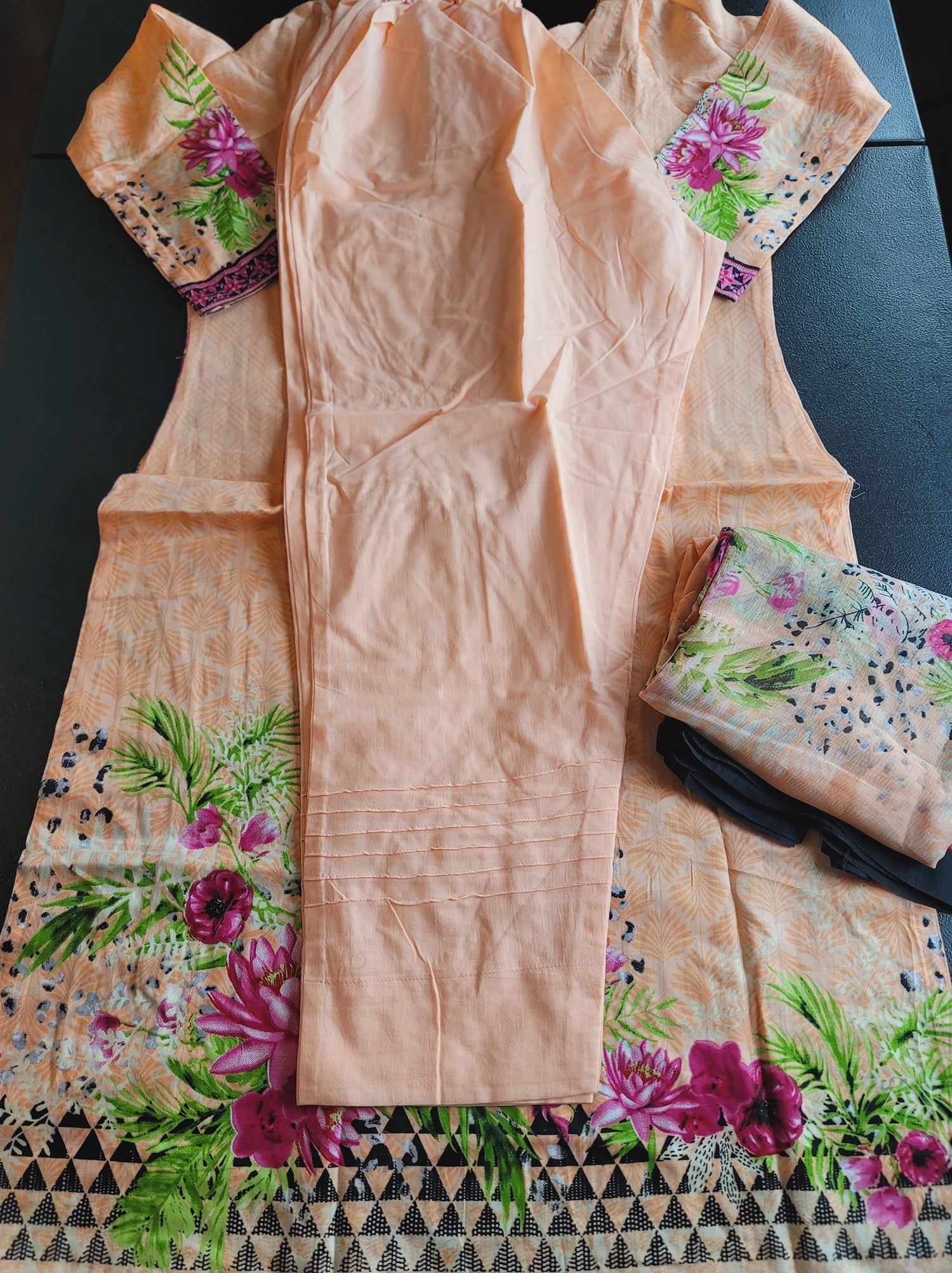 Indian Cotton Stitched Embroidery Suit Ready To Ship