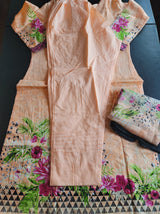 Indian Cotton Stitched Embroidery Suit Ready To Ship