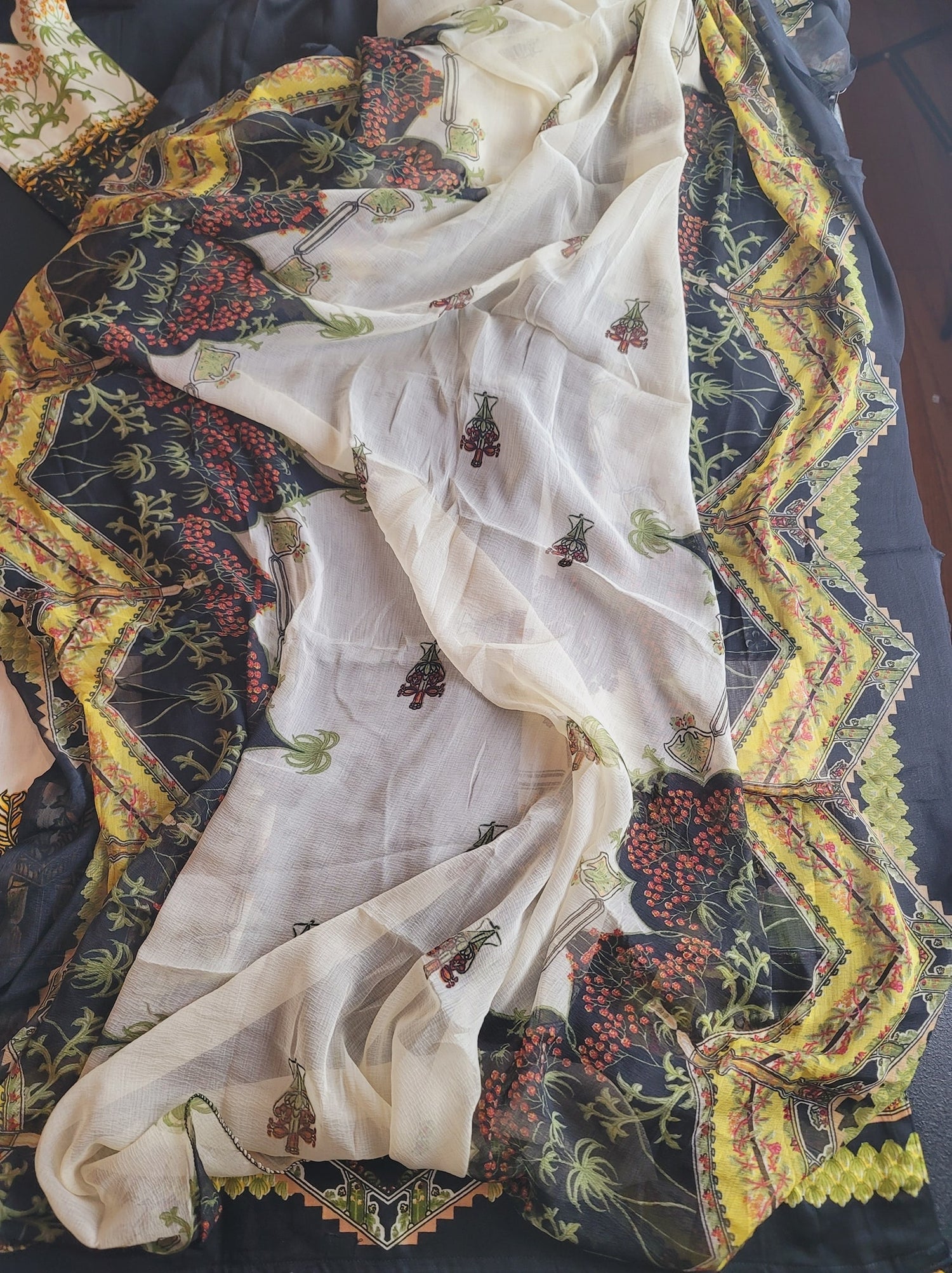 Indian Cotton Stitched Embroidery Suit Ready To Ship