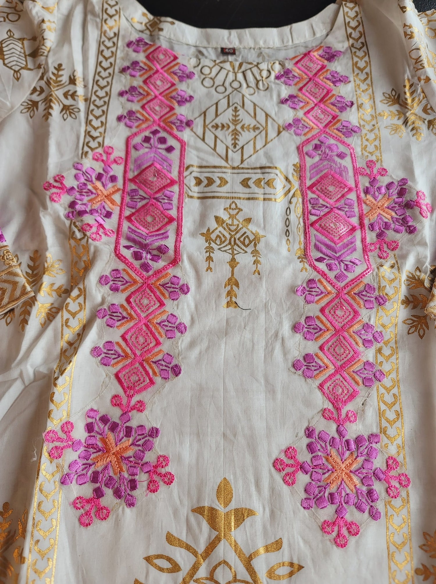 Indian Cotton Stitched Embroidery Suit Ready To Ship