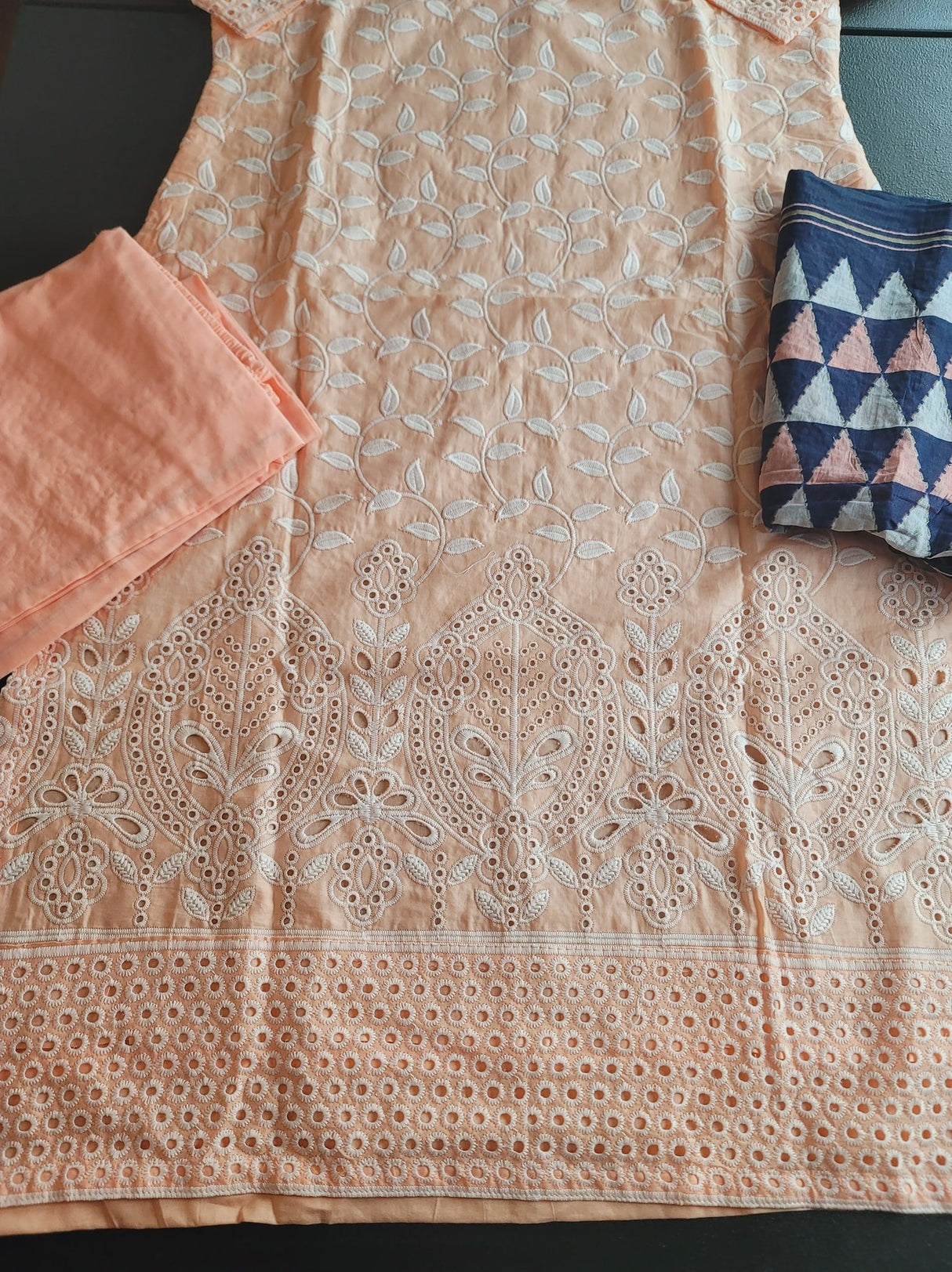 Indian Cotton Stitched Embroidery Suit Ready To Ship