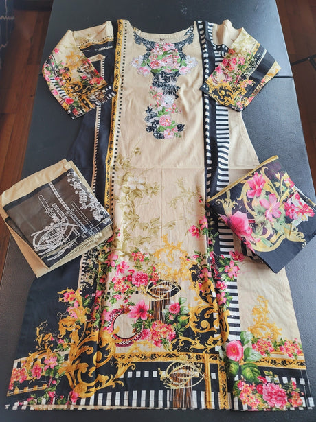 Indian Cotton Stitched Embroidery Suit Ready To Ship