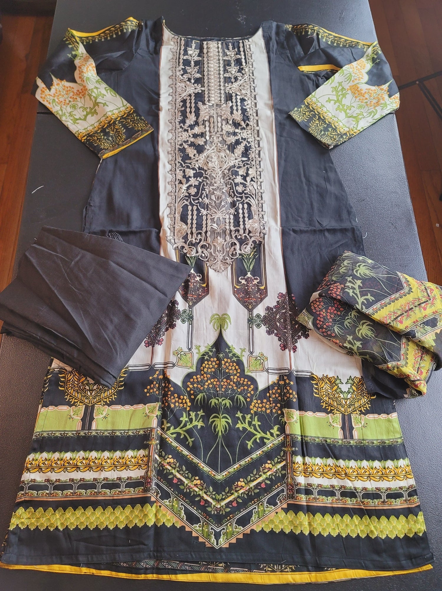 Indian Cotton Stitched Embroidery Suit Ready To Ship