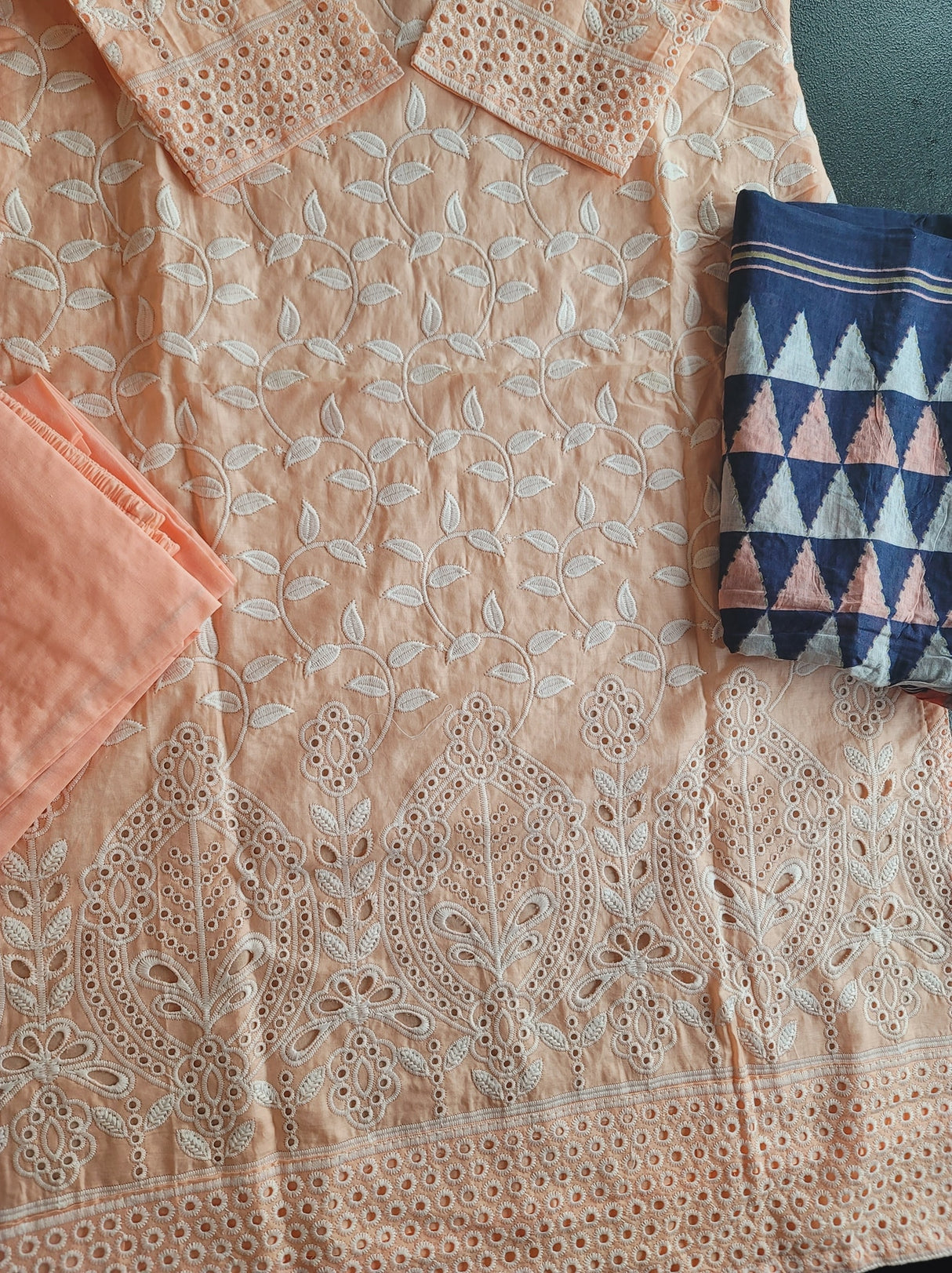 Indian Cotton Stitched Embroidery Suit Ready To Ship