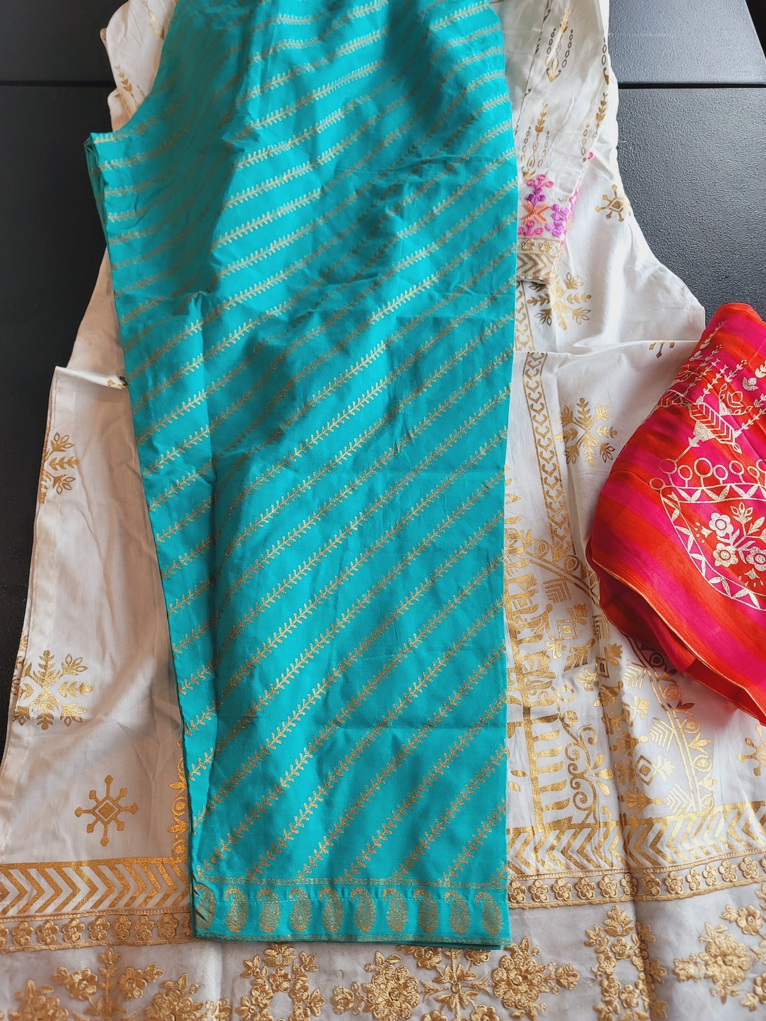 Indian Cotton Stitched Embroidery Suit Ready To Ship