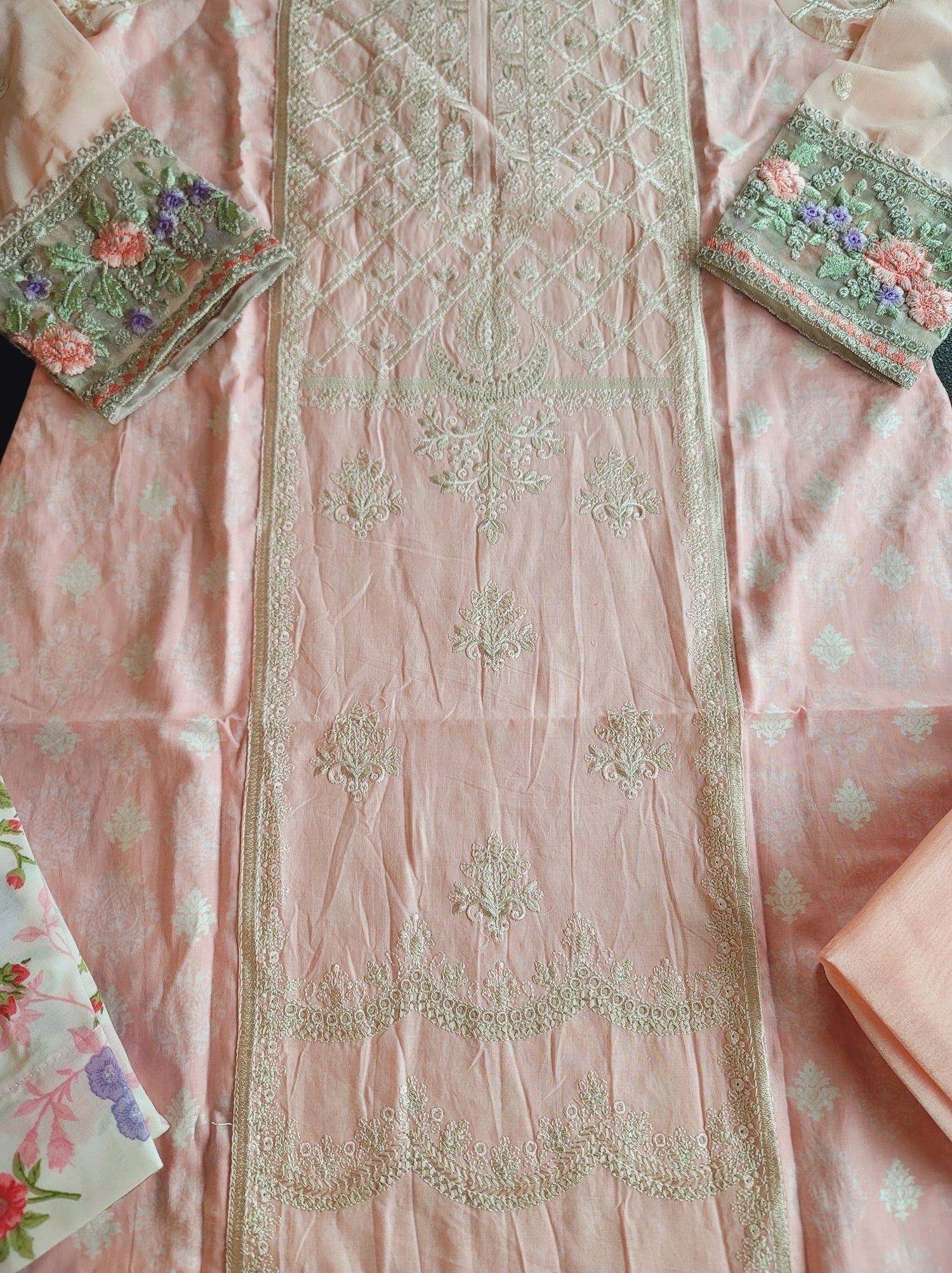 Indian Cotton Stitched Embroidery Suit Ready To Ship