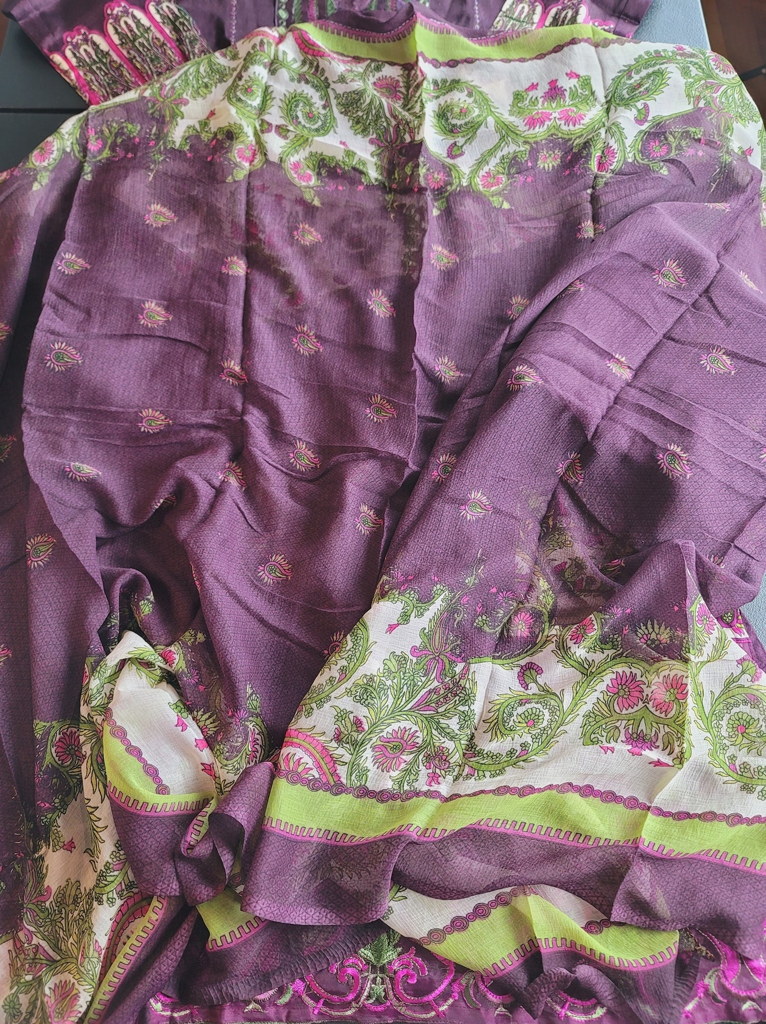 Indian Cotton Stitched Embroidery Suit Ready To Ship