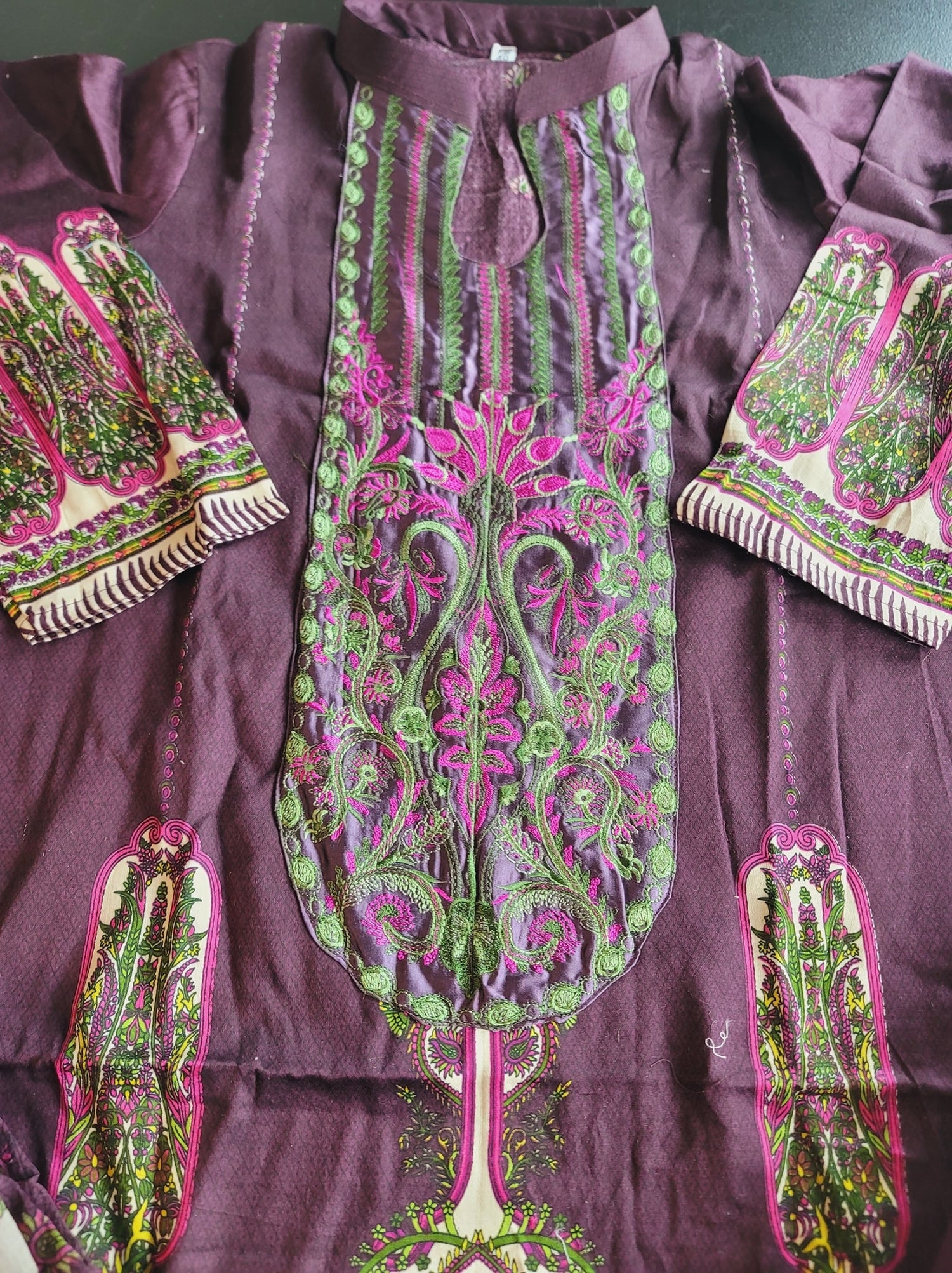 Indian Cotton Stitched Embroidery Suit Ready To Ship