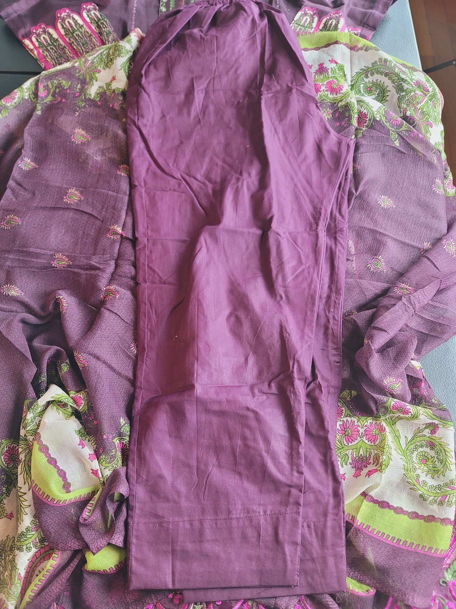 Indian Cotton Stitched Embroidery Suit Ready To Ship