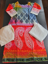 Indian Cotton Stitched Embroidery Suit Ready To Ship