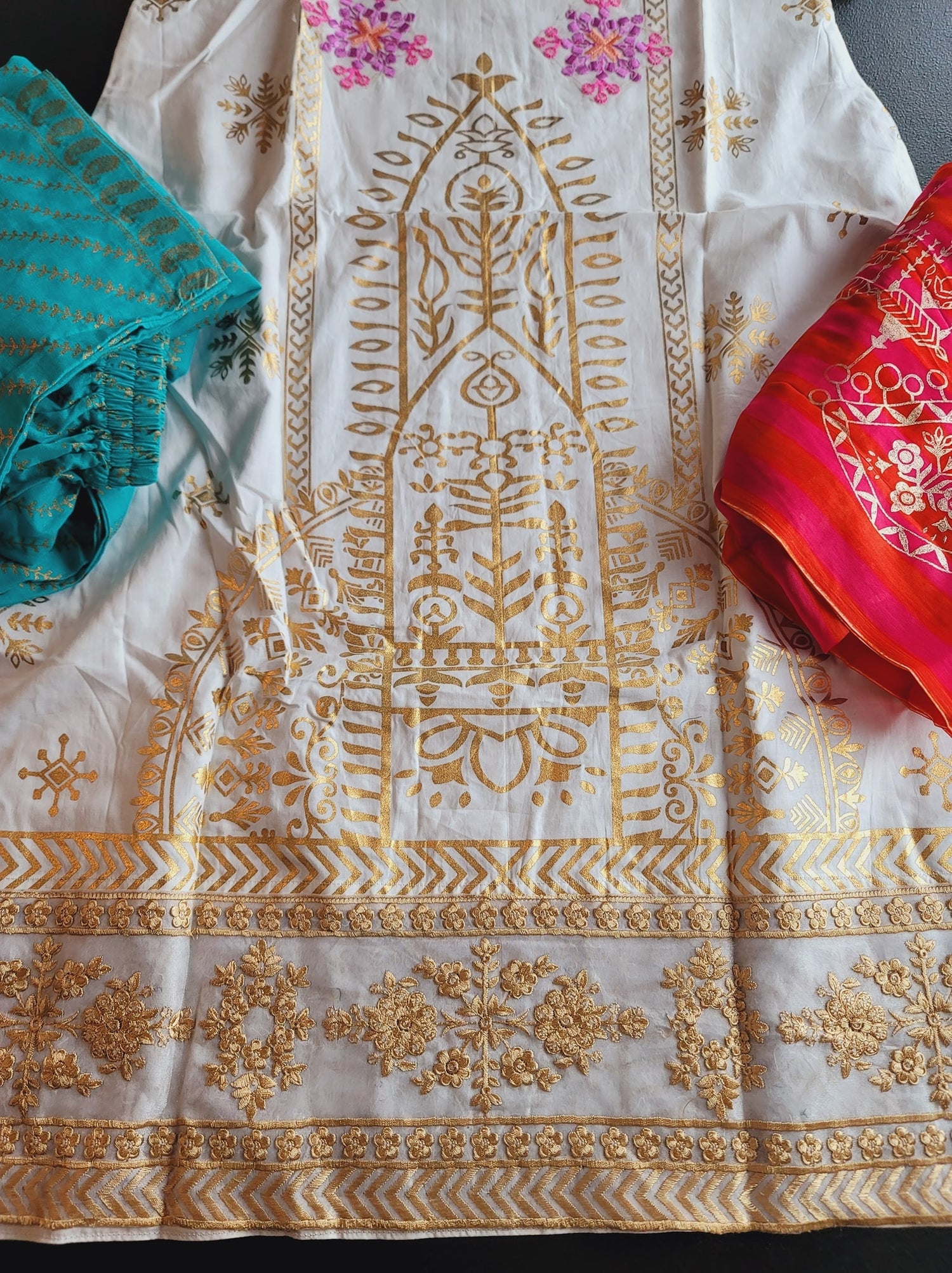 Indian Cotton Stitched Embroidery Suit Ready To Ship