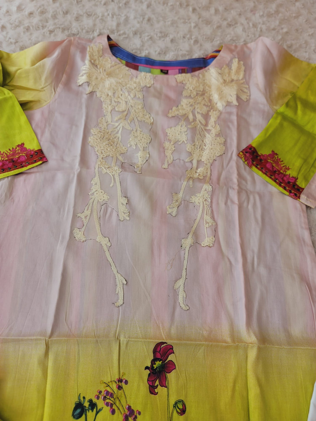 Indian Cotton Stitched Embroidery Suit Ready To Ship