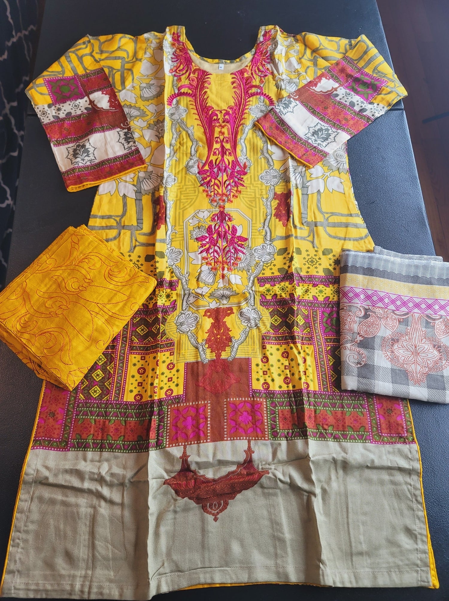 Pakistani Linen Embroidered Salwar kameez Ready To Ship