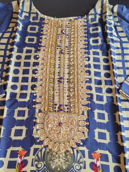 Pakistani Linen Embroidered Salwar kameez Ready To Ship
