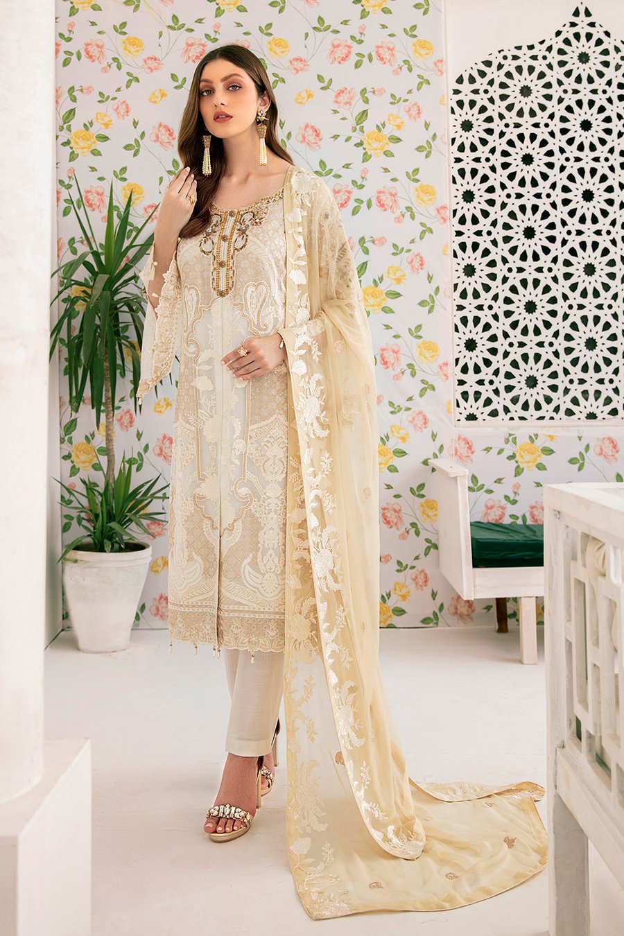 Minhal Luxury Chiffon Embroidered 2021 -100% Original Guaranteed