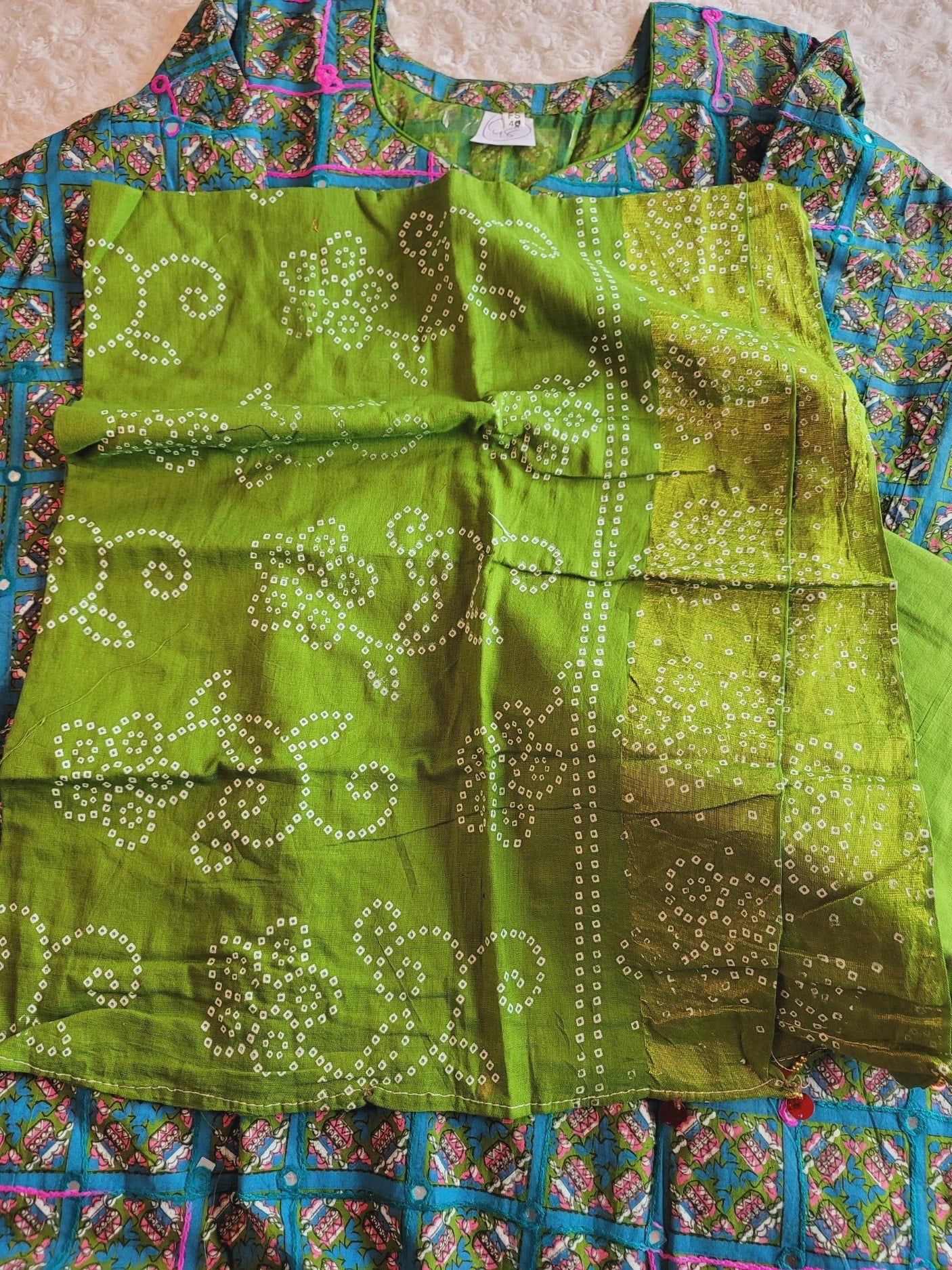 Bangladeshi cotton dress with cotton dupatta