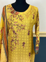 Luxury lawn with pure chiffon dupatta- Ready To Ship