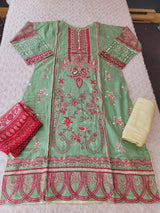 Pakistani Stitched lawn Embroidered Salwar kameez ready to ship