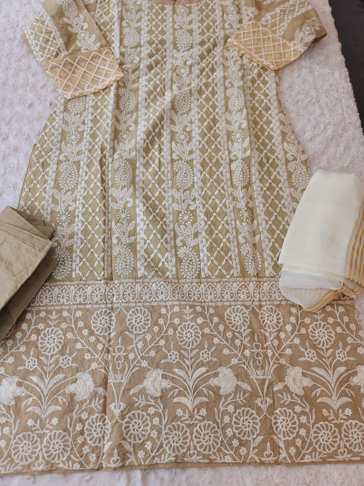 Indian Cotton Stitched Embroidery Suit Ready To Ship