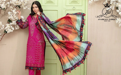 Mahsa Leather Peach By Tawakkal Chiffon Embroidered Collection 2021 -100% Original Guaranteed