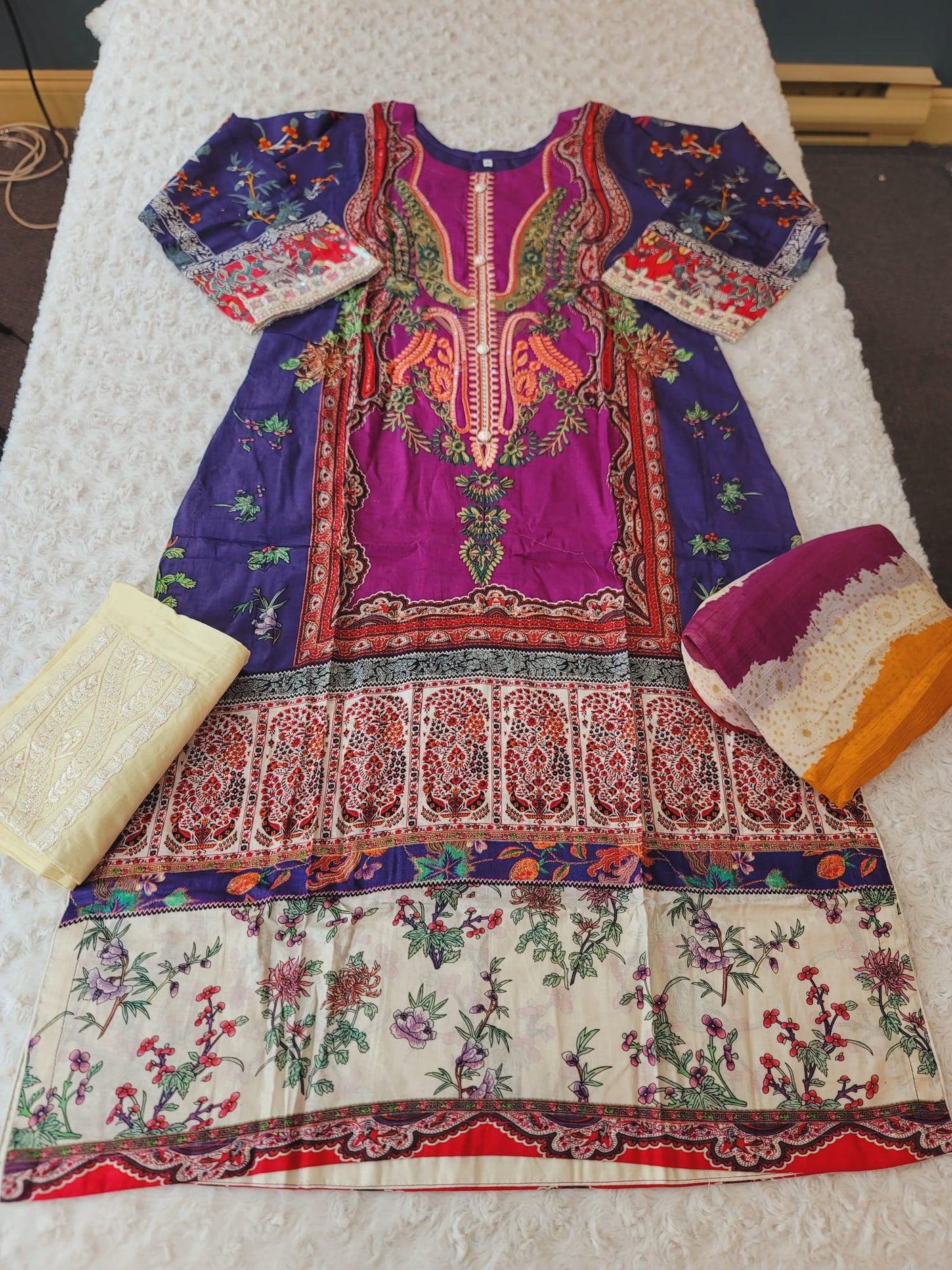 Pakistani Stitched lawn Embroidered Salwar kameez ready to ship